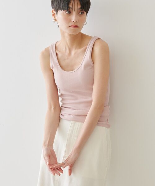 AMERICAN HOLIC(アメリカンホリック)の「リブタンクトップ(タンクトップ・レディース・モカ/ライトグレー/ブラック/ピンク・M/L)」の15枚目の写真