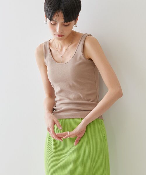 AMERICAN HOLIC(アメリカンホリック)の「リブタンクトップ(タンクトップ・レディース・モカ/ライトグレー/ブラック/ピンク・M/L)」の16枚目の写真