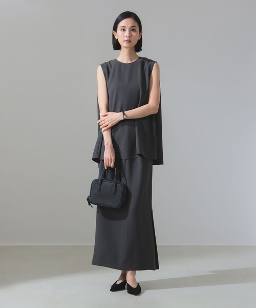 Demi-Luxe BEAMS（デミルクス ビームス）の「【ビームスの百名品】ジョーゼット フレア ブラウス［手洗い可］（シャツ/ブラウス・レディース・ネイビー/オフホワイト/チャコールグレー・ONE SIZE）」の9枚目の写真