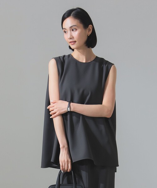 Demi-Luxe BEAMS（デミルクス ビームス）の「【ビームスの百名品】ジョーゼット フレア ブラウス［手洗い可］（シャツ/ブラウス・レディース・ネイビー/オフホワイト/チャコールグレー・ONE SIZE）」の12枚目の写真