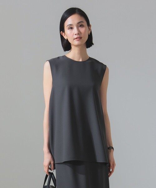 Demi-Luxe BEAMS（デミルクス ビームス）の「【ビームスの百名品】ジョーゼット フレア ブラウス［手洗い可］（シャツ/ブラウス・レディース・ネイビー/オフホワイト/チャコールグレー・ONE SIZE）」の13枚目の写真