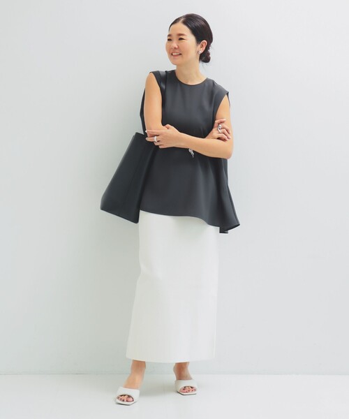 Demi-Luxe BEAMS（デミルクス ビームス）の「【ビームスの百名品】ジョーゼット フレア ブラウス［手洗い可］（シャツ/ブラウス・レディース・ネイビー/オフホワイト/チャコールグレー・ONE SIZE）」の15枚目の写真