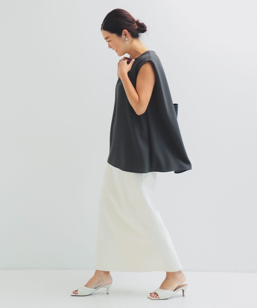 Demi-Luxe BEAMS（デミルクス ビームス）の「【ビームスの百名品】ジョーゼット フレア ブラウス［手洗い可］（シャツ/ブラウス・レディース・ネイビー/オフホワイト/チャコールグレー・ONE SIZE）」の17枚目の写真