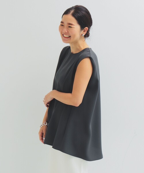 Demi-Luxe BEAMS（デミルクス ビームス）の「【ビームスの百名品】ジョーゼット フレア ブラウス［手洗い可］（シャツ/ブラウス・レディース・ネイビー/オフホワイト/チャコールグレー・ONE SIZE）」の18枚目の写真