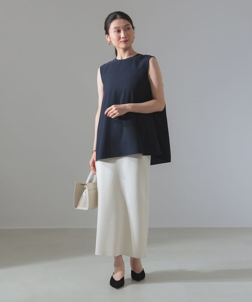 Demi-Luxe BEAMS（デミルクス ビームス）の「【ビームスの百名品】ジョーゼット フレア ブラウス［手洗い可］（シャツ/ブラウス・レディース・ネイビー/オフホワイト/チャコールグレー・ONE SIZE）」の20枚目の写真