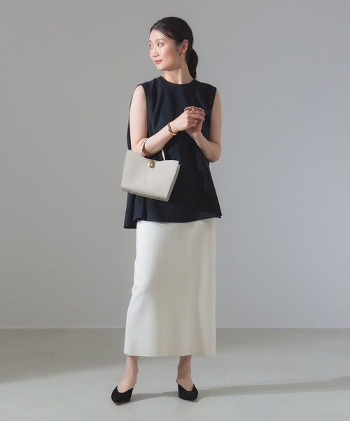 Demi-Luxe BEAMS（デミルクス ビームス）の「【ビームスの百名品】ジョーゼット フレア ブラウス［手洗い可］（シャツ/ブラウス・レディース・ネイビー/オフホワイト/チャコールグレー・ONE SIZE）」の21枚目の写真