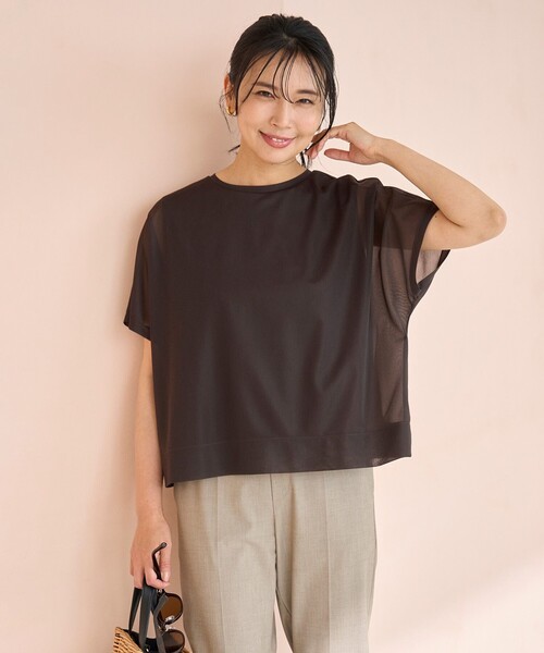セール】【洗える/ストレッチ】シアーレイヤードT（Tシャツ