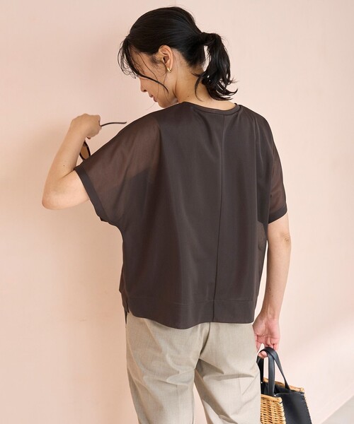 UNFILO（アンフィーロ）の「シアーレイヤードT（Tシャツ/カットソー・レディース・ホワイト系/ターコイズブルー系/ブラック系/ダークブラウン系・X-LARGE）」の12枚目の写真