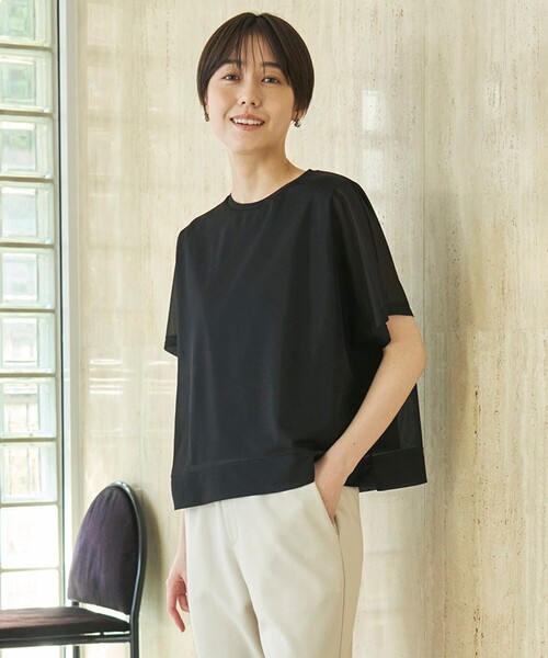 UNFILO（アンフィーロ）の「シアーレイヤードT（Tシャツ/カットソー・レディース・ホワイト系/ターコイズブルー系/ブラック系/ダークブラウン系・X-LARGE）」の14枚目の写真