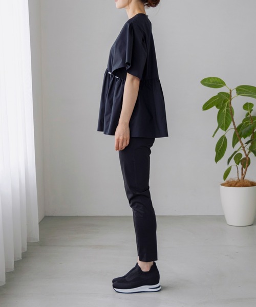 Sono（ソーノ）の「ご自宅でお洗濯可能/花粉ガード/抗菌防臭/日本製【SONO/ソーノ】アンブレラフレアブラウス（シャツ/ブラウス・レディース・ホワイト/ネイビー/ライトイエロー・F）」の16枚目の写真