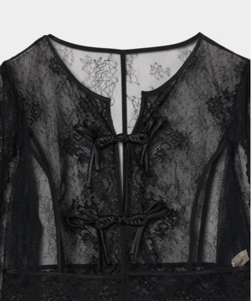 tanakadaisuke/タナカダイスケ】flower lace short cardigan