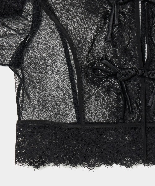 tanakadaisuke（タナカダイスケ）の「【tanakadaisuke/タナカダイスケ】flower lace short cardigan/フラワーレースショートカーディガン（カーディガン/ボレロ・レディース・ブラック・FREE）」の5枚目の写真