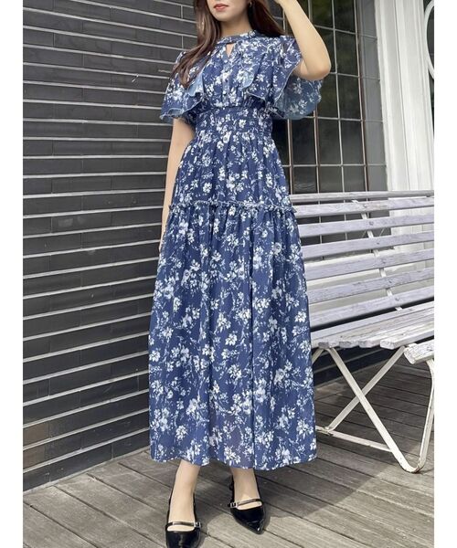 dazzlin(ダズリン)の「Watercolorflowerワンピース(ワンピース・レディース・ネイビー/オフホワイト/グレー/ピンク・SMALL/MEDIUM)」の8枚目の写真
