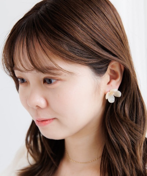 flower(フラワー)の「ピュアフラワーピアス(ピアス(片耳用)・レディース・ピンク/アイボリー・FREE)」の14枚目の写真