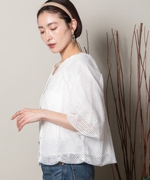 バルーンシルエット メッシュシャツブルソン