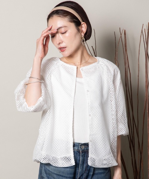 lodie(ロディ)の「バルーンシルエット メッシュシャツブルソン(シャツ/ブラウス・レディース・オフホワイト/ブラック・FREE)」の19枚目の写真