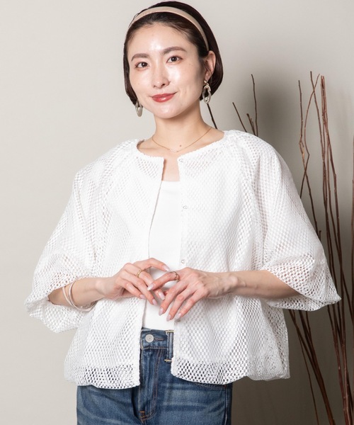 lodie(ロディ)の「バルーンシルエット メッシュシャツブルソン(シャツ/ブラウス・レディース・オフホワイト/ブラック・FREE)」の18枚目の写真