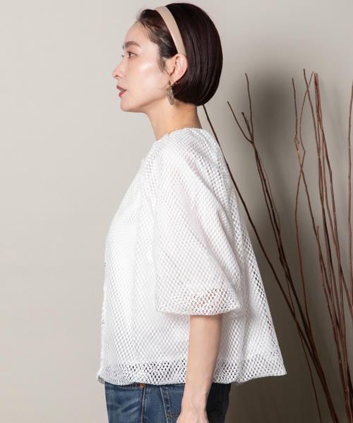 lodie(ロディ)の「バルーンシルエット メッシュシャツブルソン(シャツ/ブラウス・レディース・オフホワイト/ブラック・FREE)」の17枚目の写真
