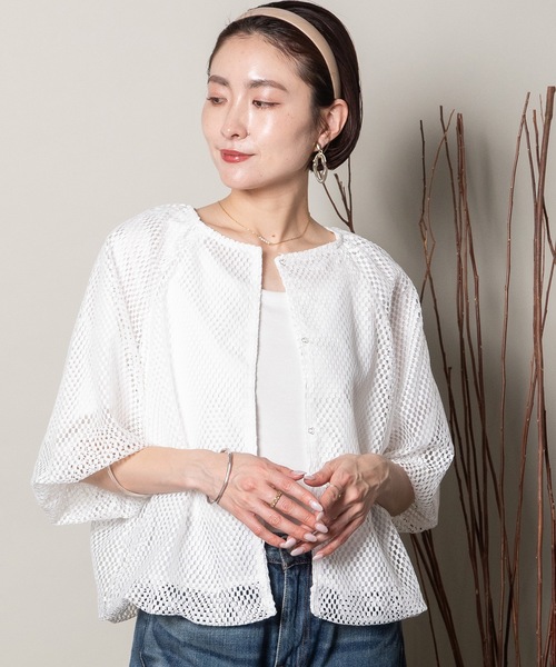lodie(ロディ)の「バルーンシルエット メッシュシャツブルソン(シャツ/ブラウス・レディース・オフホワイト/ブラック・FREE)」の21枚目の写真