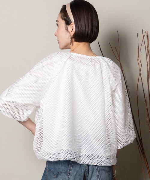 lodie(ロディ)の「バルーンシルエット メッシュシャツブルソン(シャツ/ブラウス・レディース・オフホワイト/ブラック・FREE)」の20枚目の写真