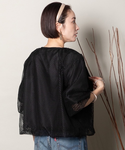 lodie(ロディ)の「バルーンシルエット メッシュシャツブルソン(シャツ/ブラウス・レディース・オフホワイト/ブラック・FREE)」の9枚目の写真