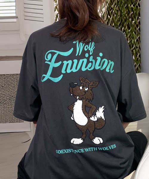 Candlestick(キャンドルスティック)の「レトロ ポップ サガラ刺繍 半袖 Tシャツ 韓国 ファッション ストリート(Tシャツ/カットソー・レディース・オフホワイト/ホワイト系1/ホワイト系2/ホワイト系4/ブラック系1/ブラック系2/ブラック系4/ブラック系5/ネイビー系1/ピンク系1/ミント/レモンイエロー/スミクロ/イエロー系その他/ホワイト系3/エメラルド/ブラック系3/ダークブラウン系/ダルブルー系1/ブラック系6/ダークグリーン系1/ホワイト系5/ライム・LL/M/L)」の8枚目の写真