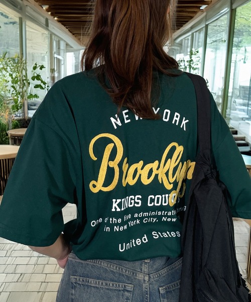 Candlestick(キャンドルスティック)の「レトロ ポップ サガラ刺繍 半袖 Tシャツ 韓国 ファッション ストリート(Tシャツ/カットソー・レディース・オフホワイト/ホワイト系1/ホワイト系2/ホワイト系4/ブラック系1/ブラック系2/ブラック系4/ブラック系5/ネイビー系1/ピンク系1/ミント/レモンイエロー/スミクロ/イエロー系その他/ホワイト系3/エメラルド/ブラック系3/ダークブラウン系/ダルブルー系1/ブラック系6/ダークグリーン系1/ホワイト系5/ライム・LL/M/L)」の18枚目の写真