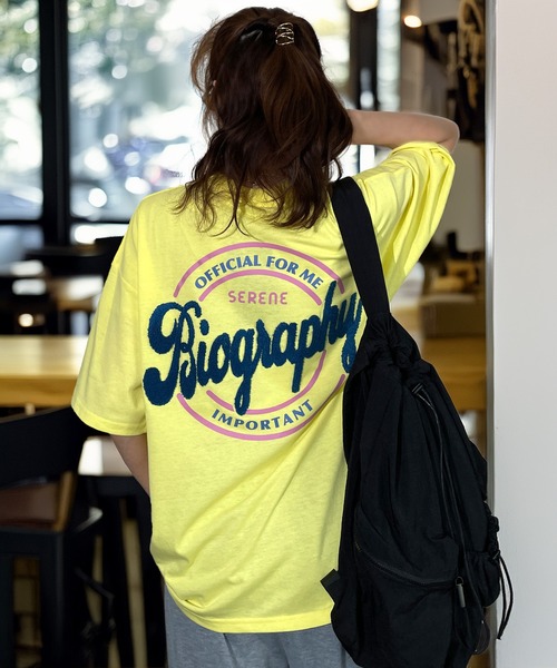 Candlestick(キャンドルスティック)の「レトロ ポップ サガラ刺繍 半袖 Tシャツ 韓国 ファッション ストリート(Tシャツ/カットソー・レディース・オフホワイト/ホワイト系1/ホワイト系2/ホワイト系4/ブラック系1/ブラック系2/ブラック系4/ブラック系5/ネイビー系1/ピンク系1/ミント/レモンイエロー/スミクロ/イエロー系その他/ホワイト系3/エメラルド/ブラック系3/ダークブラウン系/ダルブルー系1/ブラック系6/ダークグリーン系1/ホワイト系5/ライム・LL/M/L)」の21枚目の写真