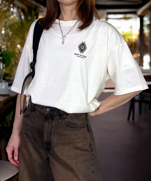 楽天市場】カットソートップス 刺繍【おさんぽ刺繍 ゆるTシャツ