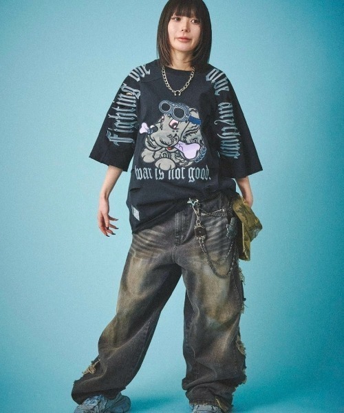 GALFY/ガルフィー/病みに染まりし反戦Tシャツ（Tシャツ