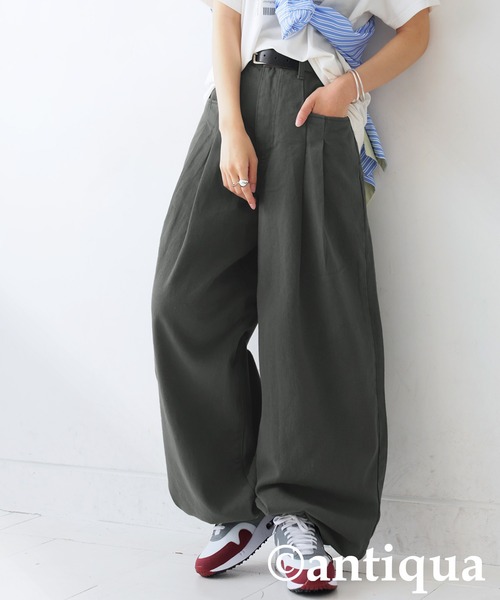 antiqua(アンティカ)の「カーブパンツ(その他パンツ・レディース・グレー/ブラック・LARGE/MEDIUM)」の1枚目の写真