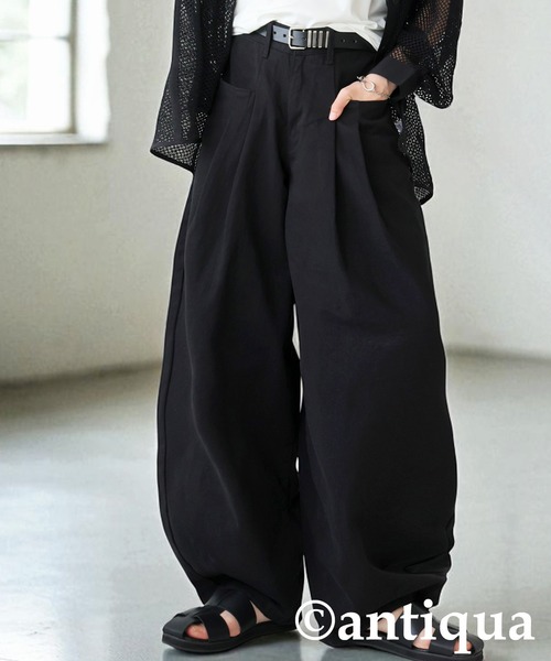 antiqua(アンティカ)の「カーブパンツ(その他パンツ・レディース・グレー/ブラック・LARGE/MEDIUM)」の2枚目の写真
