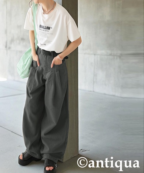 antiqua(アンティカ)の「カーブパンツ(その他パンツ・レディース・グレー/ブラック・LARGE/MEDIUM)」の11枚目の写真