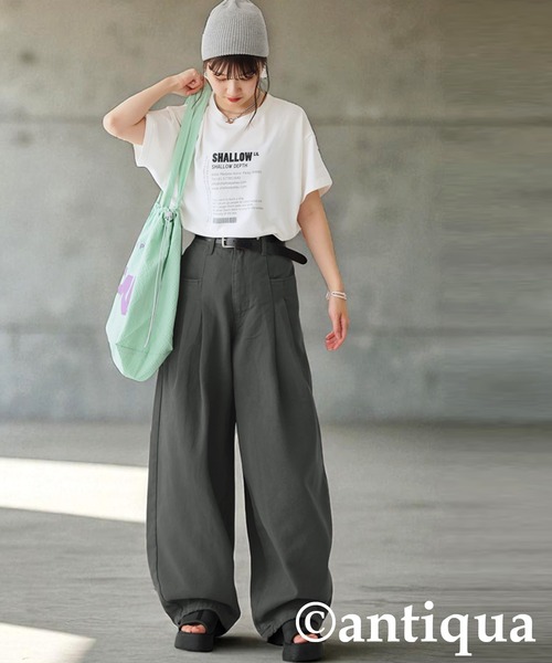 antiqua(アンティカ)の「カーブパンツ(その他パンツ・レディース・グレー/ブラック・LARGE/MEDIUM)」の13枚目の写真