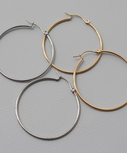 ORLEAN(オルレアン)の「【ORLEAN】シンプルフープピアス 4cm(ピアス(両耳用)・レディース・シルバー/ゴールド・フリー)」の3枚目の写真