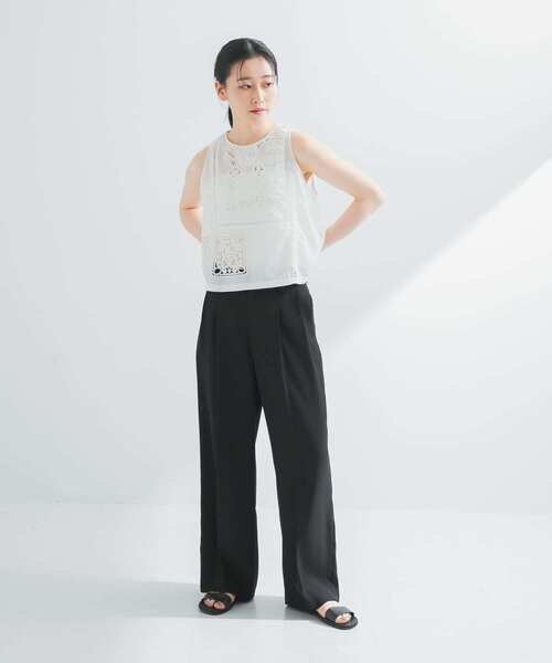 URBAN RESEARCH(アーバンリサーチ)の「パッチワークレーストップス(ベスト・レディース・オフホワイト/ブラック・FREE)」の15枚目の写真