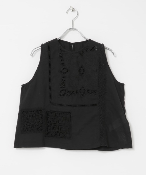 URBAN RESEARCH(アーバンリサーチ)の「パッチワークレーストップス(ベスト・レディース・オフホワイト/ブラック・FREE)」の20枚目の写真