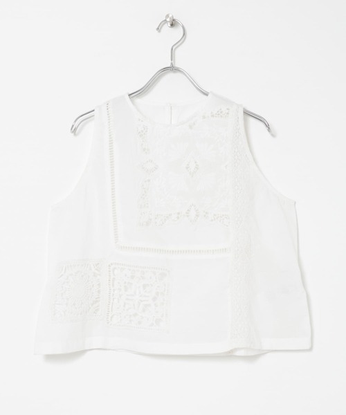 URBAN RESEARCH(アーバンリサーチ)の「パッチワークレーストップス(ベスト・レディース・オフホワイト/ブラック・FREE)」の21枚目の写真