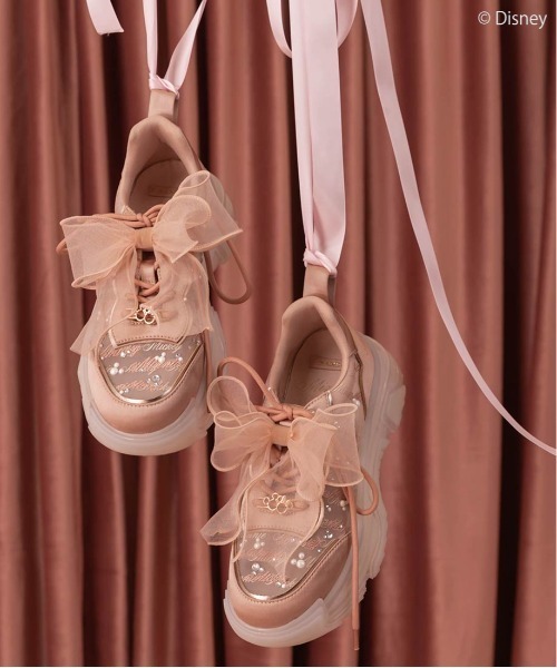 RANDA 【Mickey＆Minnie】 シアーデザインスニーカー セール】【Mickey＆Minnie】/シアーデザインスニーカー