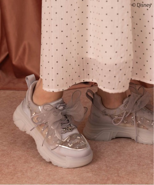 RANDA（ランダ）の「【Mickey＆Minnie】/シアーデザインスニーカー（スニーカー・レディース・ピンク/グレー・L/LL/S/M）」の3枚目の写真