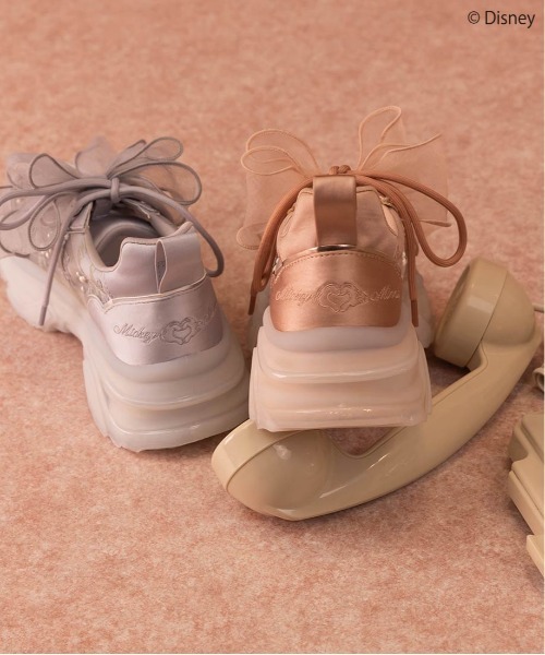 RANDA 【Mickey＆Minnie】 シアーデザインスニーカー セール】【Mickey＆Minnie】/シアーデザインスニーカー