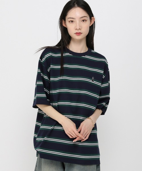 ALAND（エーランド）の「【UNISEX】ALAND／AロゴボーダーT（Tシャツ/カットソー・レディース・ネイビー/ホワイト/ブルー・MEDIUM/LARGE）」の3枚目の写真