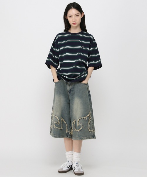 ALAND（エーランド）の「【UNISEX】ALAND／AロゴボーダーT（Tシャツ/カットソー・レディース・ネイビー/ホワイト/ブルー・MEDIUM/LARGE）」の19枚目の写真