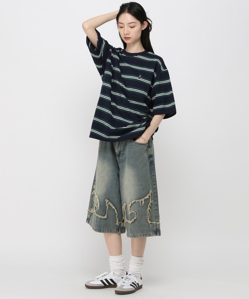 ALAND（エーランド）の「【UNISEX】ALAND／AロゴボーダーT（Tシャツ/カットソー・レディース・ネイビー/ホワイト/ブルー・MEDIUM/LARGE）」の20枚目の写真