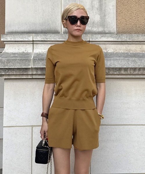 JENNE(ジェンヌ)の「エアリーサマーニットパンツ【UVカット・マシンウォッシャブル】(その他パンツ・レディース・キャメル/ブラック・SMALL/MEDIUM/LARGE)」の8枚目の写真