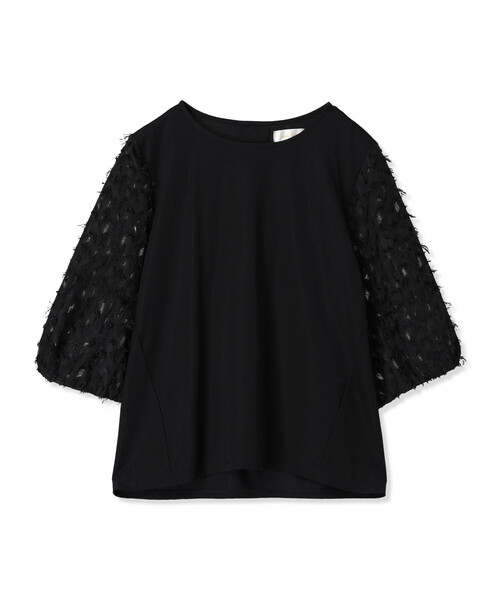 A/C DESIGN BY ALPHA CUBIC（エーシーデザインバイアルファキュービック）の「【接触冷感・UVカット】カットジャガード切替えプルオーバー（Tシャツ/カットソー・レディース・オレンジ/オフホワイト/ブラック・M/L）」の18枚目の写真