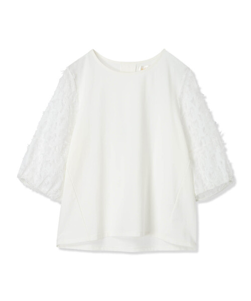 A/C DESIGN BY ALPHA CUBIC（エーシーデザインバイアルファキュービック）の「【接触冷感・UVカット】カットジャガード切替えプルオーバー（Tシャツ/カットソー・レディース・オレンジ/オフホワイト/ブラック・M/L）」の19枚目の写真