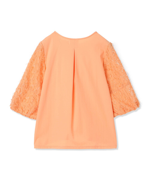 A/C DESIGN BY ALPHA CUBIC（エーシーデザインバイアルファキュービック）の「【接触冷感・UVカット】カットジャガード切替えプルオーバー（Tシャツ/カットソー・レディース・オレンジ/オフホワイト/ブラック・M/L）」の21枚目の写真