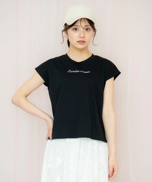 セール】バックリボンフレンチスリーブロゴTシャツ（Tシャツ