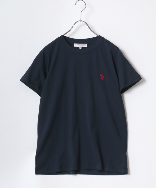 U.S. POLO ASSN.(ユーエスポロアッスン)の「U.S.POLO ASSN.(ユーエスポロアッスン)ブランドロゴワンポイント刺繍 無地・ボーダー柄Tシャツ レディース(Tシャツ/カットソー・レディース・ピンク/ブルー系その他/ピンク系その他/オフホワイト/グリーン系その他/ネイビー/ホワイト系その他/ライム・L/M)」の16枚目の写真